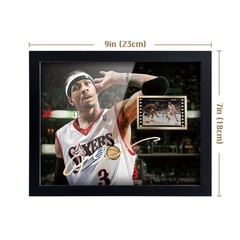Signed Basketball Player Allen Ezail Iverson Poster Framed Photo Gift 8×6 Inc…