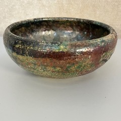 Vintage Raku Glazed Pottery Bowl Planter Home Table Decor 6″