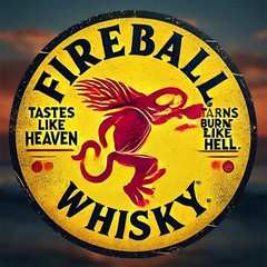 Fireball Whisky Metal Sign Vintage Retro Bar Pub Man Cave Wall Decor Tin Art