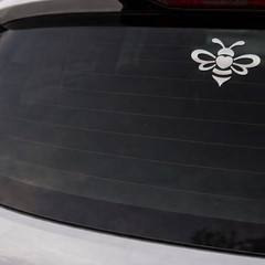 Minimalist Bee Metallic Sticker Cute Honey Bee Vinyl Decal 3×2.5in 2 Pack