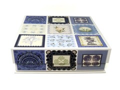 Punch Studio Keepsake Flip Top Nesting Box Blue Seashells 28259 Large New