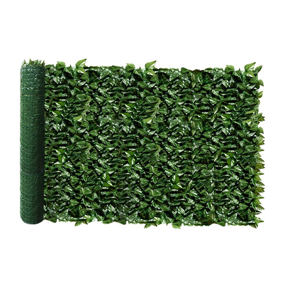 58×117″ Artificial Faux Laurel Ivy Leaf Outdoor Privacy Hedge w/ Plastic Backing