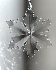 Crystal Snowflake Sun Catcher Christmas Decor Czech Bohemia Crystal Glass Gift
