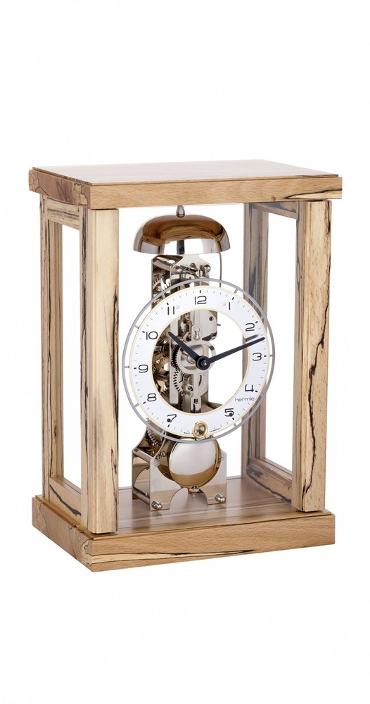Modern table clock in a puristic design out of beech with 14-days power reser…