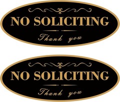 2 Pack No Soliciting Sign for House, Strong Self-Adhesive Acrylic No Soliciting