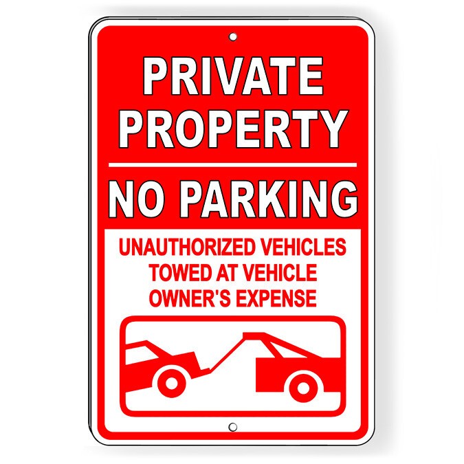 Private Property No Parking Vehicles Towed Metal Sign Or Decal 6 SIZES PP007