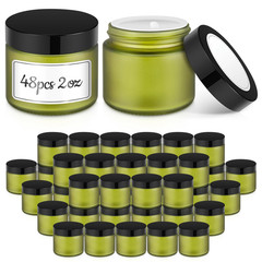 2 Oz Small Glass Jars Lids Bumobum 48 Pack Round Green Glass Candle Jars Black