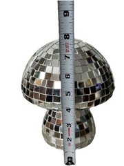 Mushroom Silver Disco Mosaic Tabletop Decor Extra Celestial