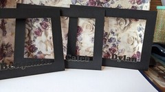 Black Wood Photo Picture Frame and Personalized Photo Picture Mat