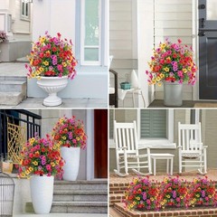 Artificial Violet Flowers with Ground Spike Fake Plants Garden Patio Yard Decor
