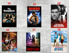80’s Movie Wall Collage Poster Kits