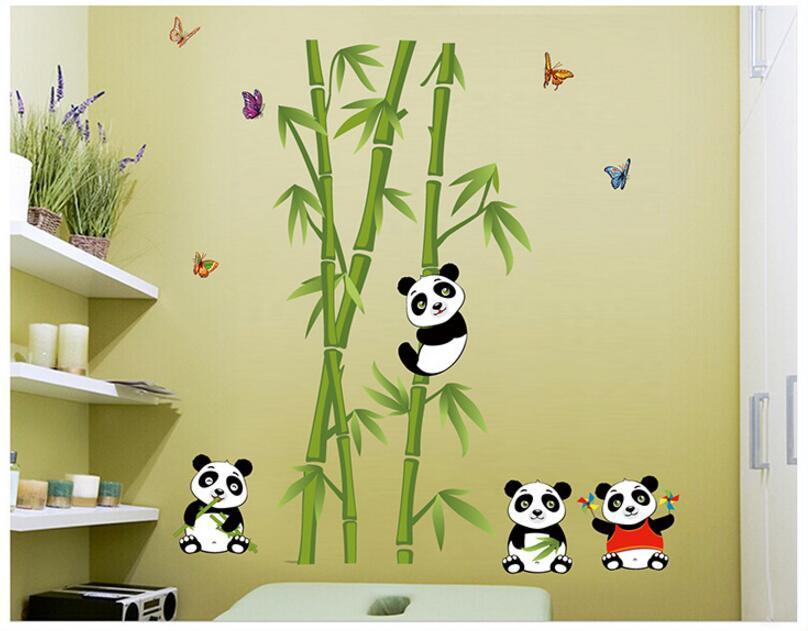 Lovely Panda Bamboo Pattern Removable Wall Stickers Decal Kids Home Decor USA