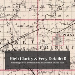 Old Map of Bureau County, IL 1876 – Vintage Illinois Art