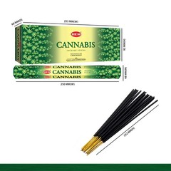 Hem Cannabis Incense Sticks (120 Sticks, 6 Boxes Inside) – 9 Inches Long, 20g…