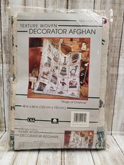 Texture Woven «Magic Of Christmas» Decorator Afghan 100% Cotton Crown Crafts
