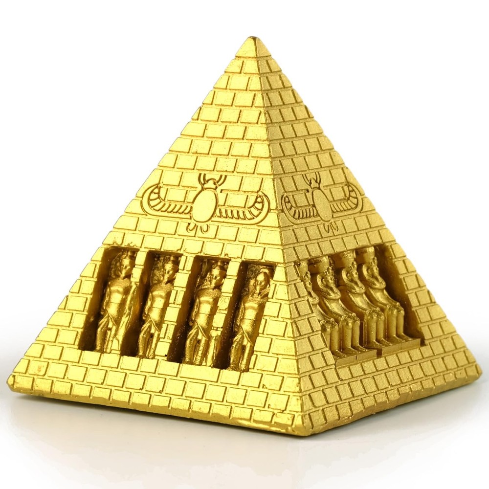 TRANSGOOD Egyptian Pyramid Statue Mini Size Resin 3.2*3.2*3.5 inches,