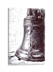 Unique Liberty Bell Philadelphia Black and White Wall Decor, 18x26in American…