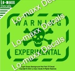 Warning Experimental Skull And Cross Bones Custom Graphic Die Cut Vinyl Decal