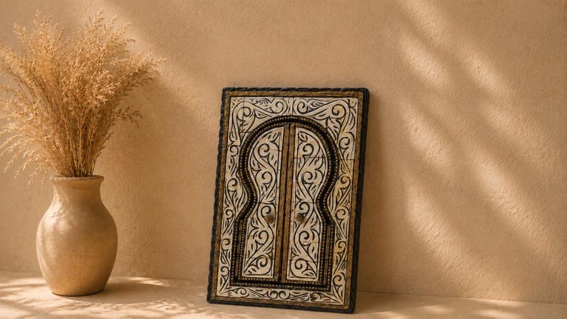 Boho Moroccan Bone Inlay Mirror – Handmade Gift & Wall Decor Accent