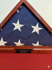 Memorial Hardwood Flag Display Case – Personalized Veteran Tri-Fold Flag Box
