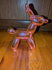 Pink Balloon Reindeer Figurine Sculpture, Free Standing Decor for Kids & Adults