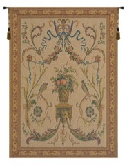 Birds Beige Belgian Tapestry | Elegant Wall Art with Lined Tunnel Backing