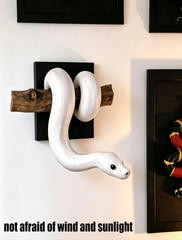 Ball Python Wall Sculpture Gothic Snake Wall Decor Wooden Reptile Hanging Art
