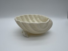 Belleek Neptune Shell Open Salt Cellar Dip Ireland 6th Mark White 1965-93