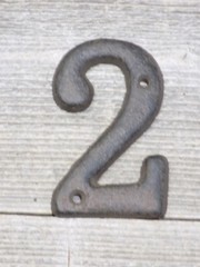 Rustic BROWN Cast Iron Metal House Numbers Street Address # Phone Number 2 TWO