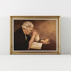 Grace and Gratitude Print: Praying Over Bread by Eric Enstrom Christian Art Prin