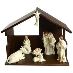 Belleek Pottery Classic Nativity 8 Pc Set With Stable – With Box 8945282