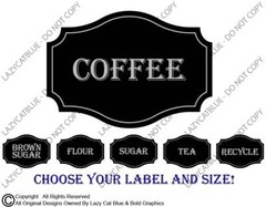 Kitchen Label Decal Sticker Coffee Sugar Tea Recycle Flour Jar Home Decor Bottle