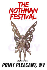 Mothman Sticker Removable Waterproof Point Pleasant, WV Cryptid Monster Festival