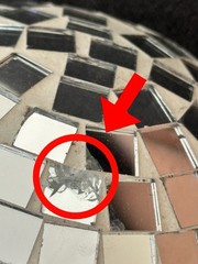 Mushroom Silver Disco Mosaic Tabletop Decor Extra Celestial