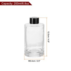 200ml/6.8oz Empty Glass Diffuser Bottle 4.9″x2.5″ for Fragrances 2pcs