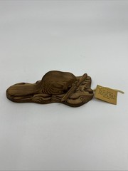 Native Cedar Wood Beaver Figure Carving Crowe CANADA Canadian Heritage Folk Art