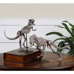 Uttermost T-Rex Figurines Polyresin w/Dark Mahogany – Set of 2- 21x14x6, 24x14x9