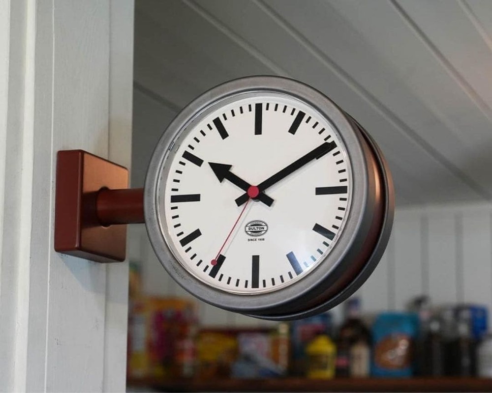 Dulton Double Face Clock 170D2 YR-0643 MAT BRICK/RAW Wall Japan NEW