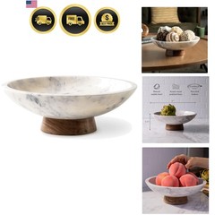 Marble Decorative Bowl Home Decor Fruit Bowl Potpourri Centerpiece 11in