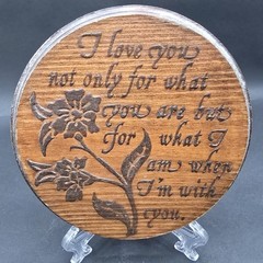 Handmade Wood I Love You Wall Plaque Embossed Rustic Decor 7″
