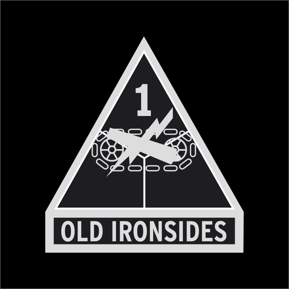 US Army 1st Armored Division #2 Military 1 Color Window Wall Vinyl Decal Sticker