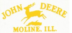 2X JOHN DEERE MOLINE, ILL. «LEAPING DEERE» 2-Pack Yellow 9″ 12″, 15″!