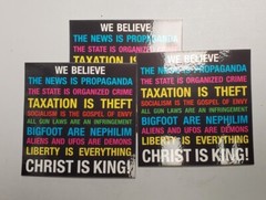 WE BELIEVE STICKERS 3 pack LOT TAXATION IS THEFT