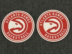 Lot (2) ATLANTA HAWKS 2 1/2″ x 2 1/2″ Team Logo STICKERS Fast! FREE!