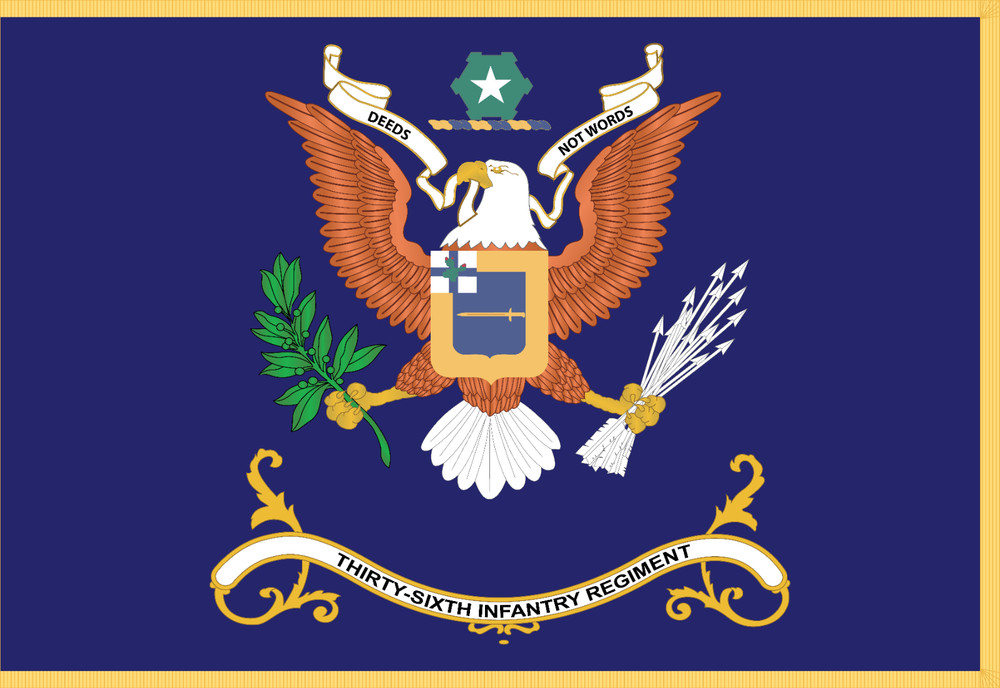Rectangle Flags – 36th Infantry Regiment – DEEDS NO WORDS X 300