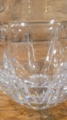 Vintage Atlantis Crystal Cut Glass Starburst Pattern Round Decorative Vase