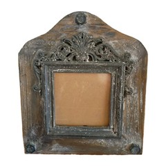 Rustic Distressed Look Farmhouse Wood Photo Frame 4.5″x 4.5″ Opening