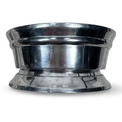 Pottery Barn Silver Tone Metal Decorative Pedestal Bowl Gray Polished 5.5in