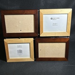 Decoral Multi Frame (4) 5” X 4” Picture Holders Natural/Dark Wood Finish