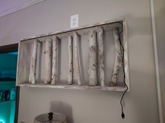 17″Height X 38 «Length X 6 «Width – Birch Log Wall Art With Led Lights& Remote